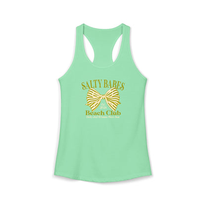 Salty babe Yellow Racerback Tank