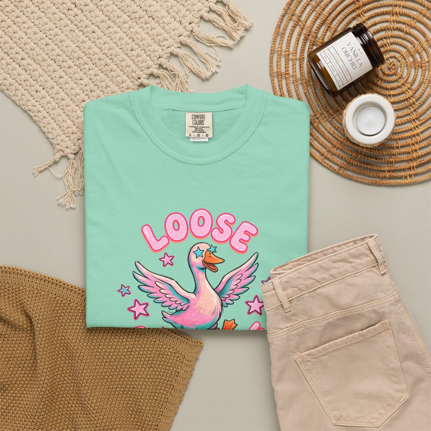 Loose as a Goose T-Shirt — Cute Retro Pink Goose Graphic Tee