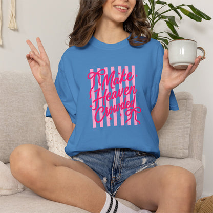 Make Heaven Crowded T-Shirt — Pink Script Graphic Tee