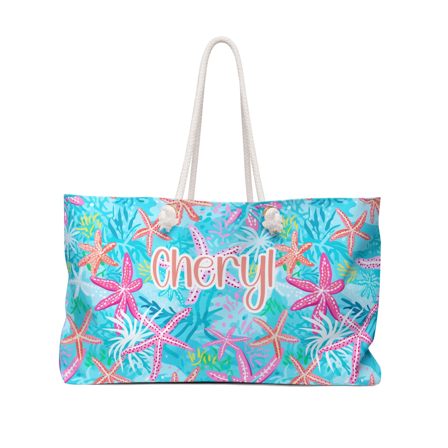 Starfish Beach Weekender Bag – Tropical Ocean Tote for Summer Getaways