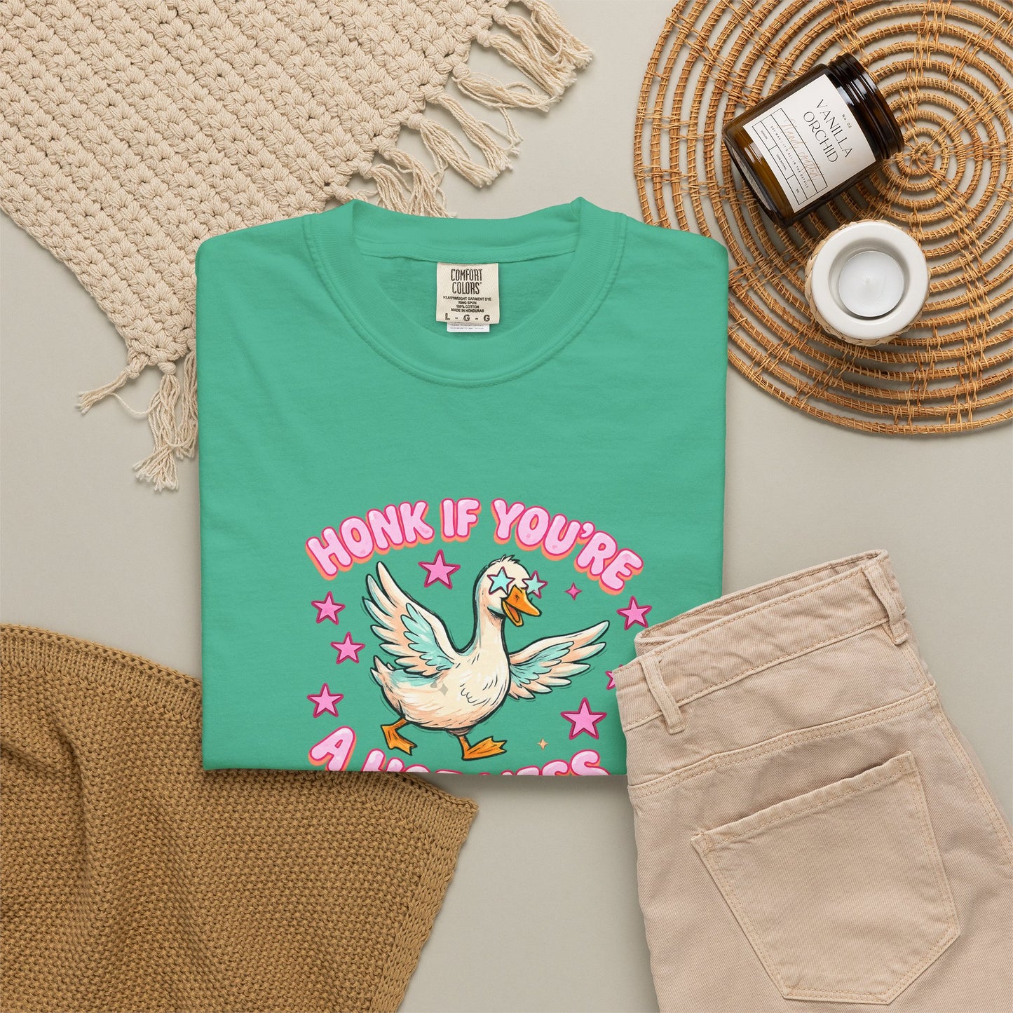 T-Shirt — 'Honk If You're A Hot Mess' Duck Graphic Tee