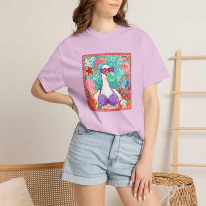 Goose in Bikini Beach T-Shirt — Cute Retro Seaside Graphic Tee