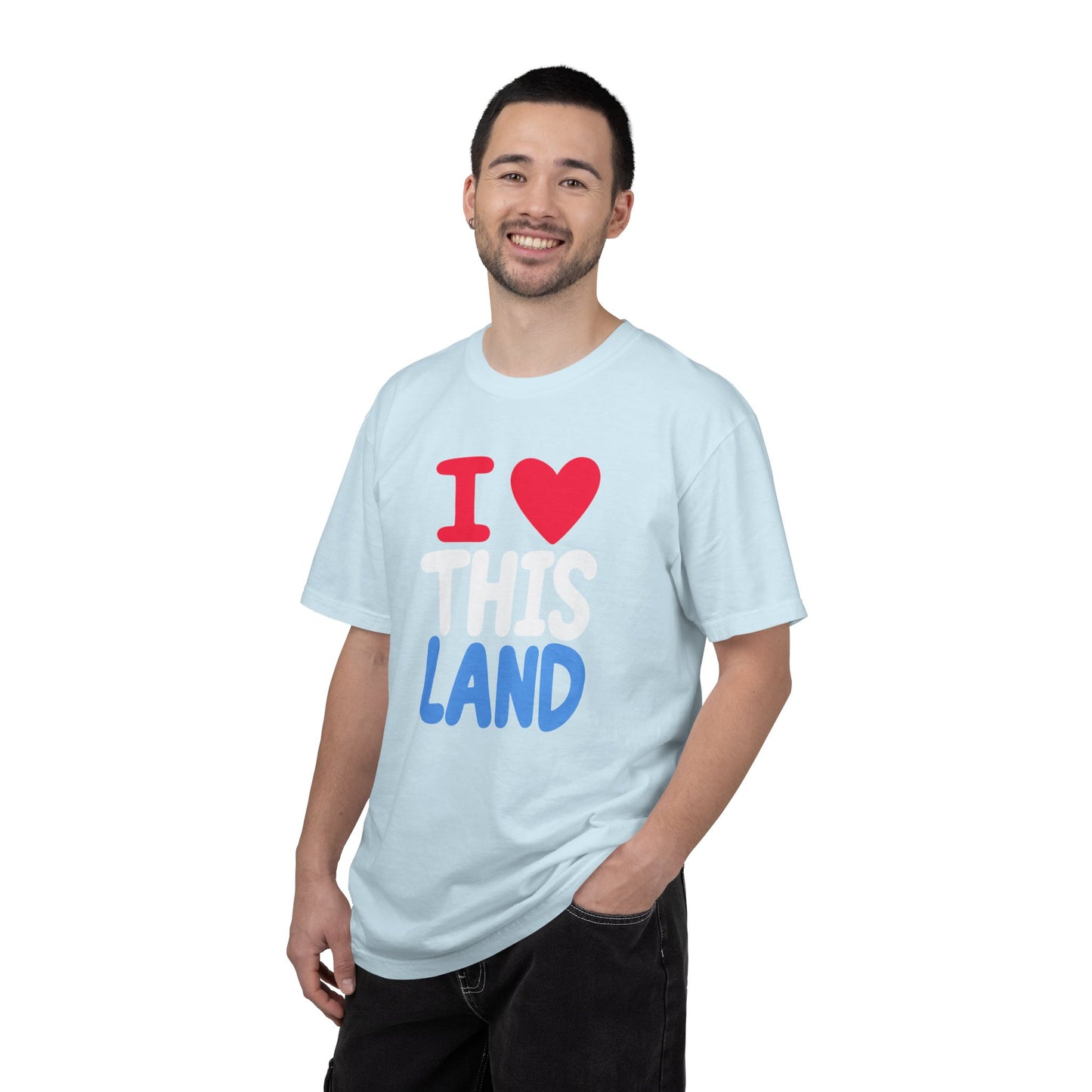 I  LAND Graphic T-Shirt – Cute Red Heart Travel Tee