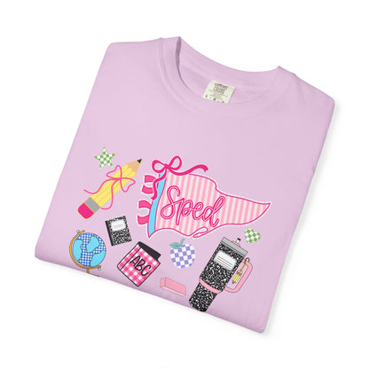 Retro Tech Collage T-Shirt — 'Speed' Graphic Tee for 90s Nostalgia
