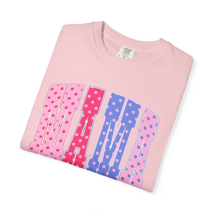 Mama Polka Dot Graphic T-Shirt — Pink & Purple Retro Mother's Day Tee