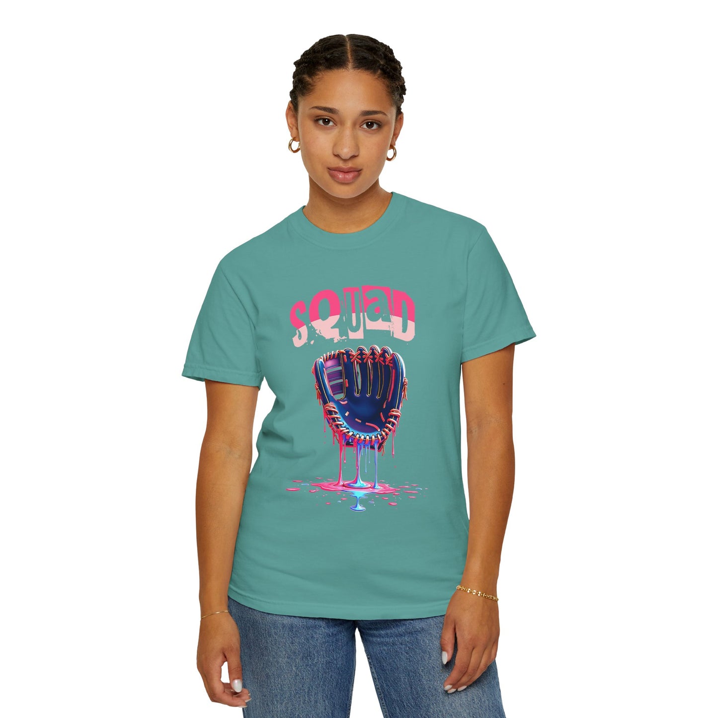 Baseball Glove Drip T-Shirt — "Squad" Graphic Sports Tee