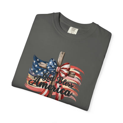 God Bless America Flag & Cross T-Shirt