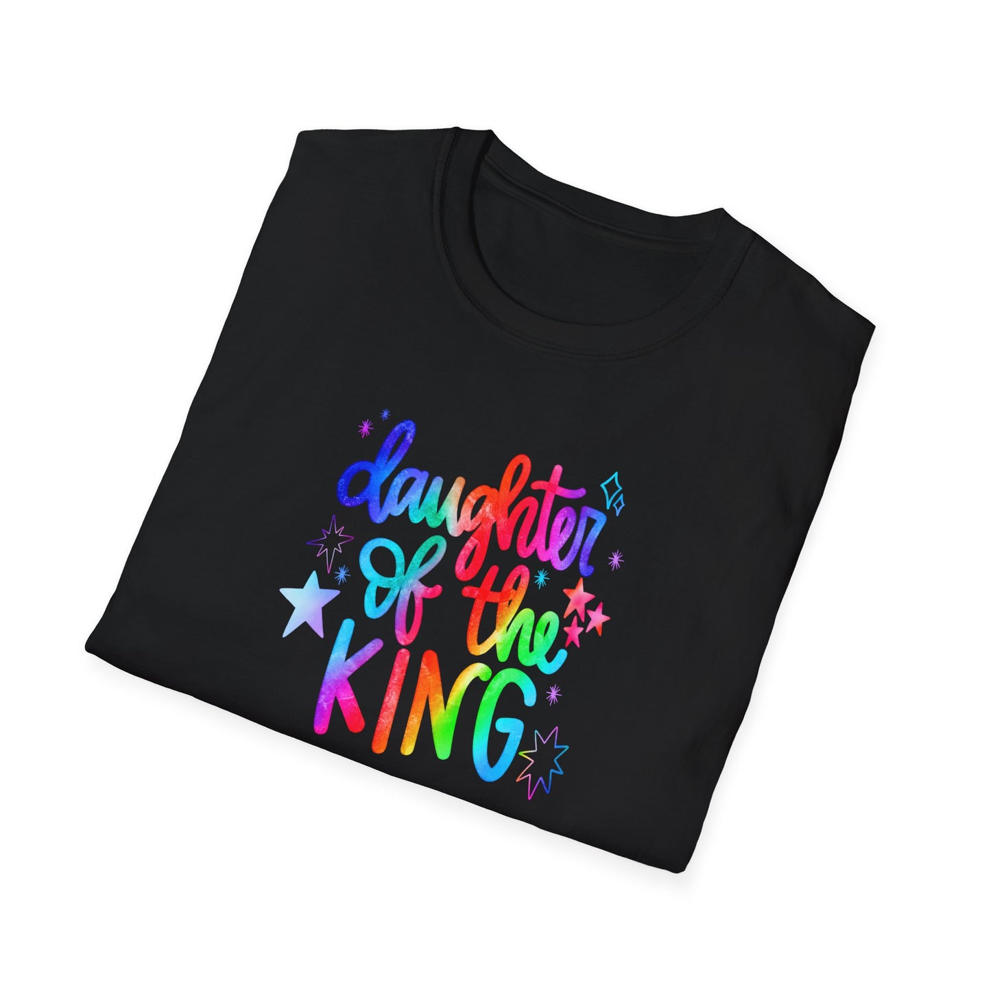 Daughter of the King Rainbow T-Shirt — Christian Faith Graphic Tee for Girls