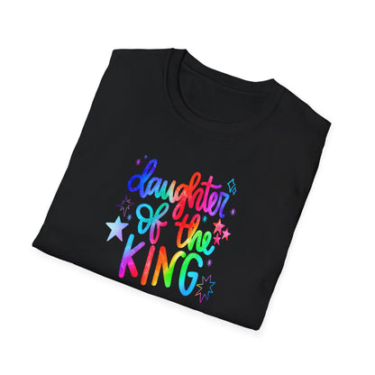 Daughter of the King Rainbow T-Shirt — Christian Faith Graphic Tee for Girls