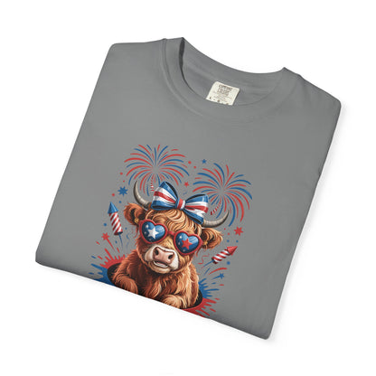 Patriotic Cowboy Bear T-Shirt — 4th of July Fireworks Graphic Tee