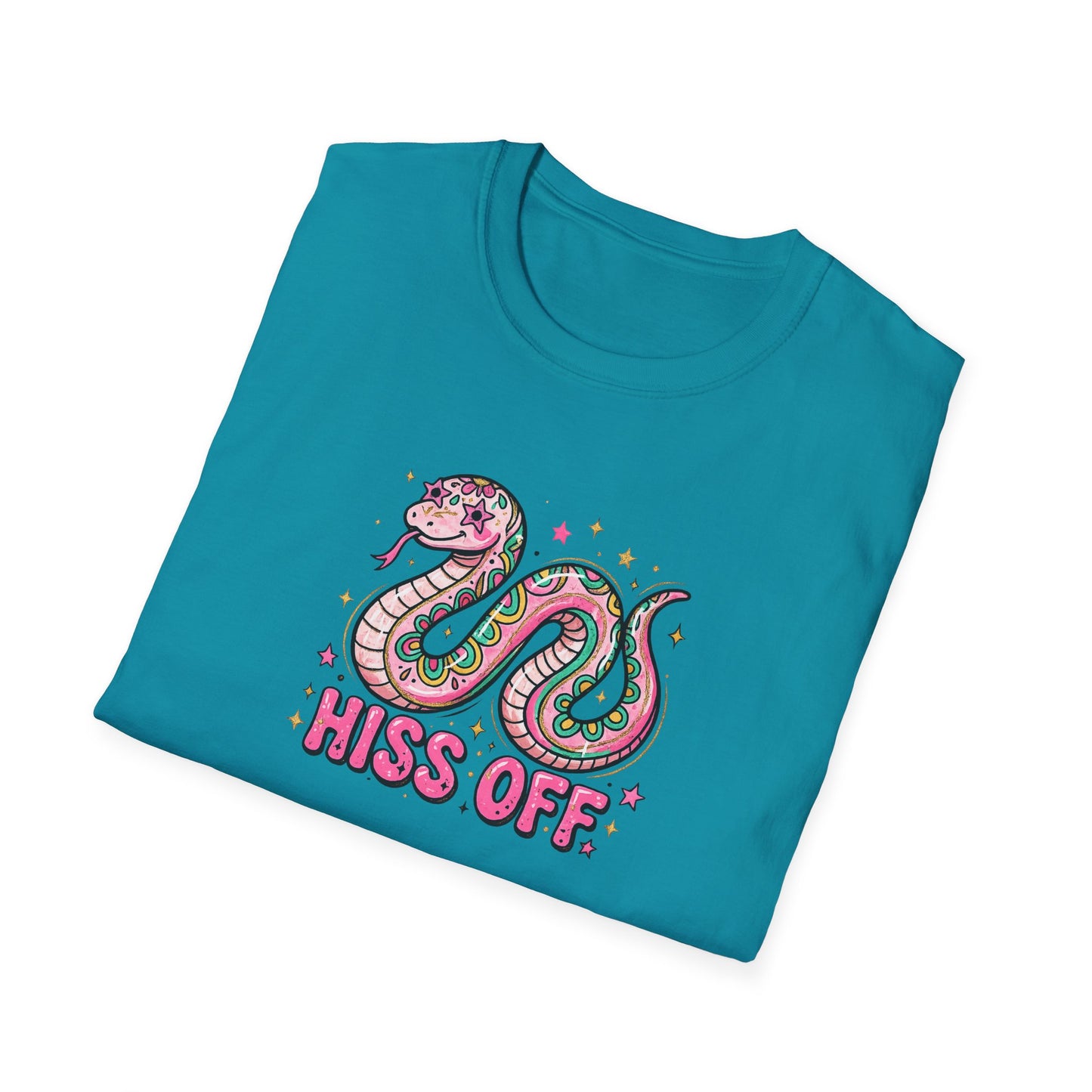 Hiss Off Snake T-Shirt – Cute Pink Cartoon Snake Graphic Tee