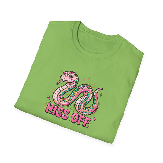 Hiss Off Snake T-Shirt – Cute Pink Cartoon Snake Graphic Tee