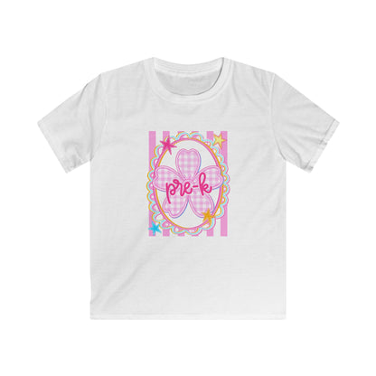 Pre-K Girls Floral Butterfly Kids T‑Shirt — Pink Preschool Shirt