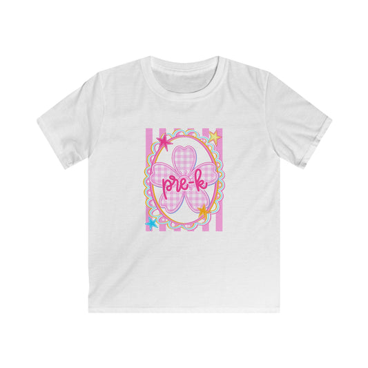 Pre-K Girls Floral Butterfly Kids T‑Shirt — Pink Preschool Shirt