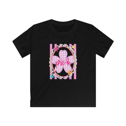 Pre-K Girls Floral Butterfly Kids T‑Shirt — Pink Preschool Shirt