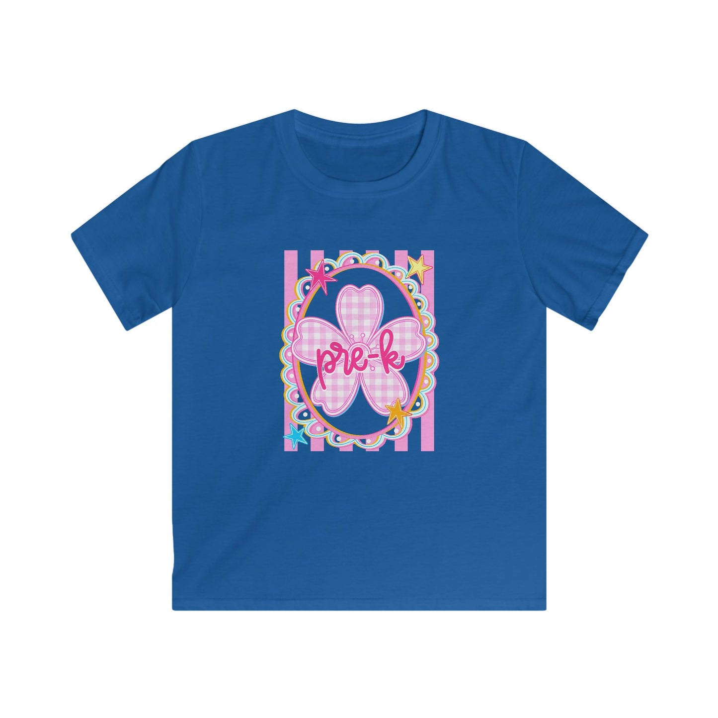 Pre-K Girls Floral Butterfly Kids T‑Shirt — Pink Preschool Shirt