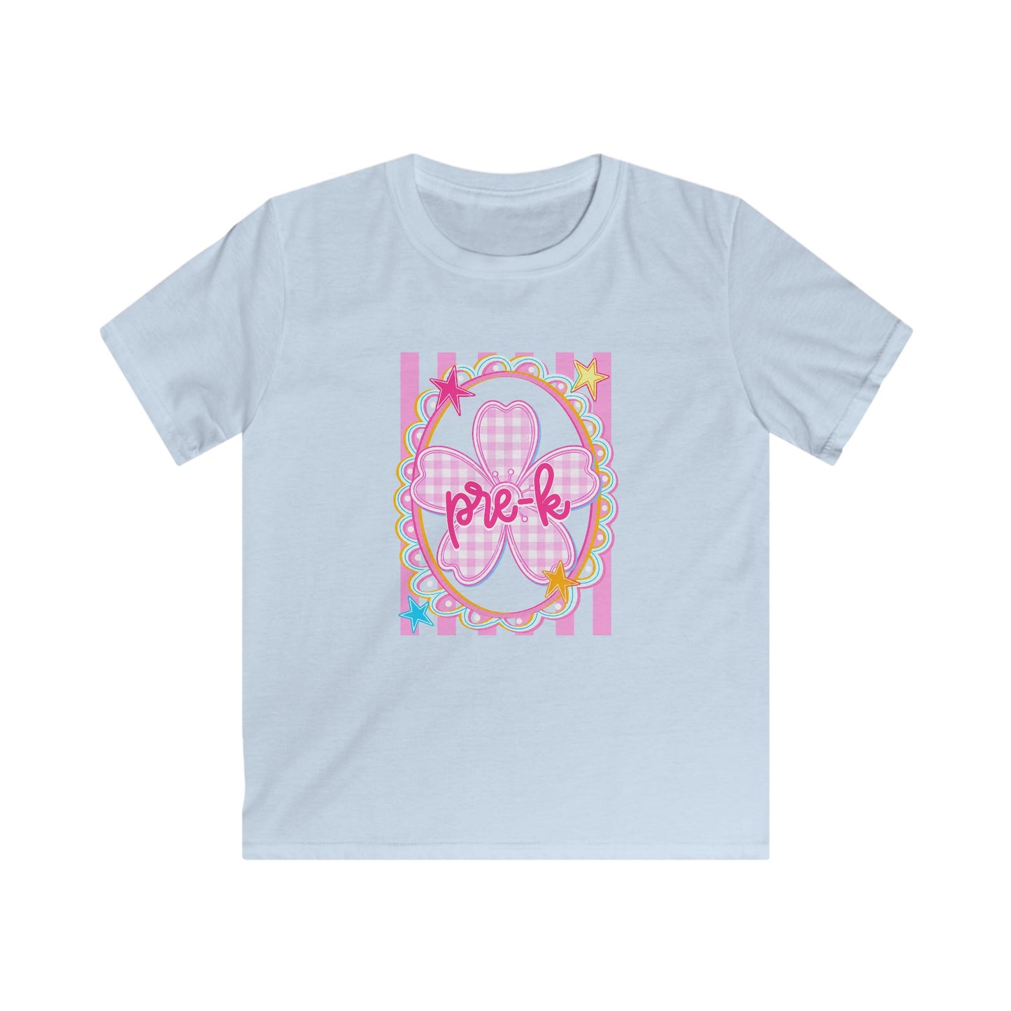 Pre-K Girls Floral Butterfly Kids T‑Shirt — Pink Preschool Shirt