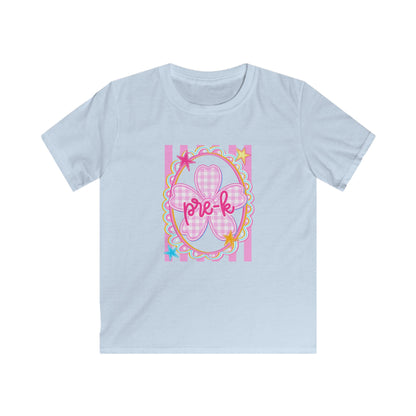 Pre-K Girls Floral Butterfly Kids T‑Shirt — Pink Preschool Shirt