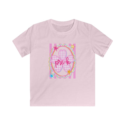 Pre-K Girls Floral Butterfly Kids T‑Shirt — Pink Preschool Shirt