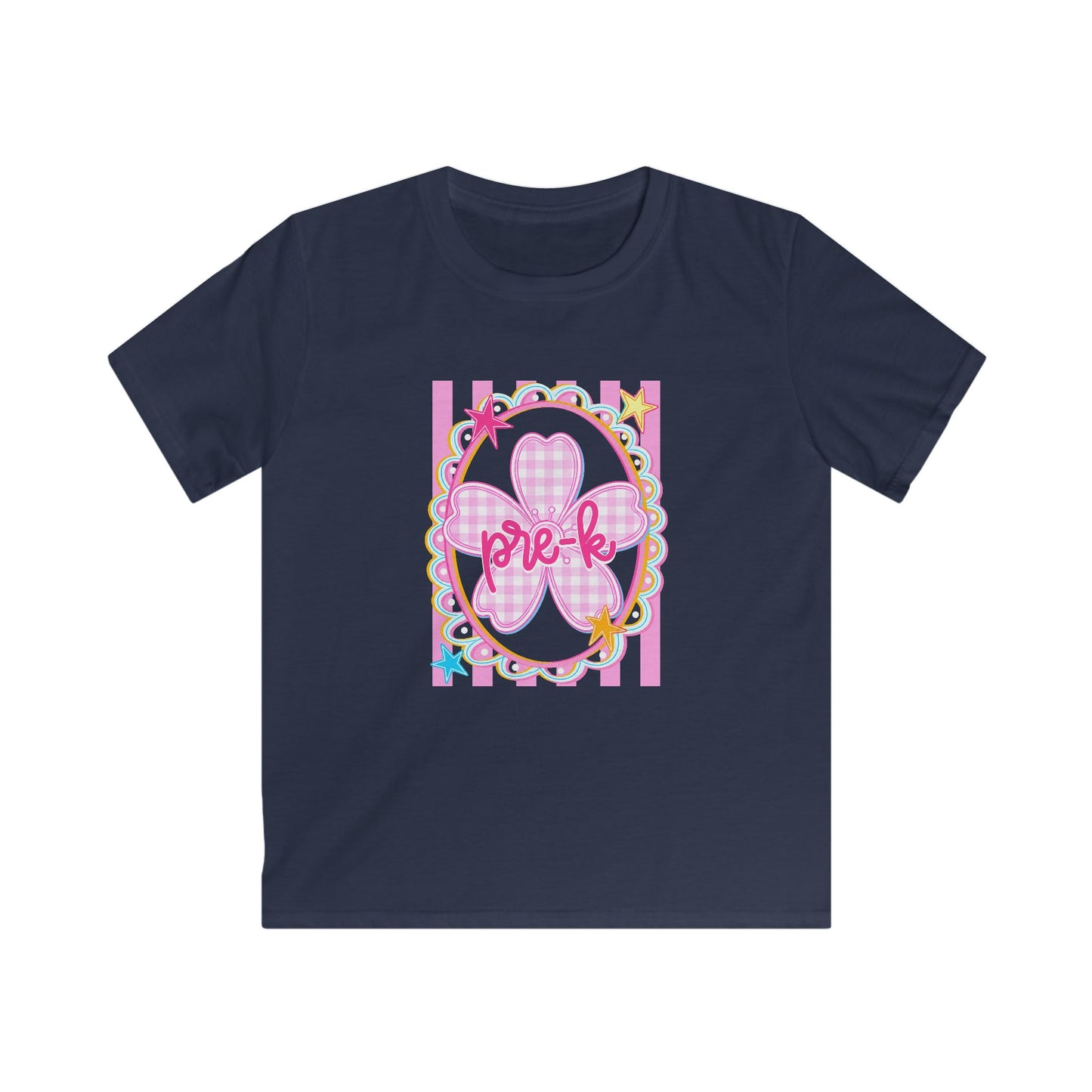 Pre-K Girls Floral Butterfly Kids T‑Shirt — Pink Preschool Shirt