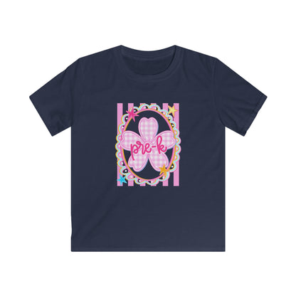 Pre-K Girls Floral Butterfly Kids T‑Shirt — Pink Preschool Shirt
