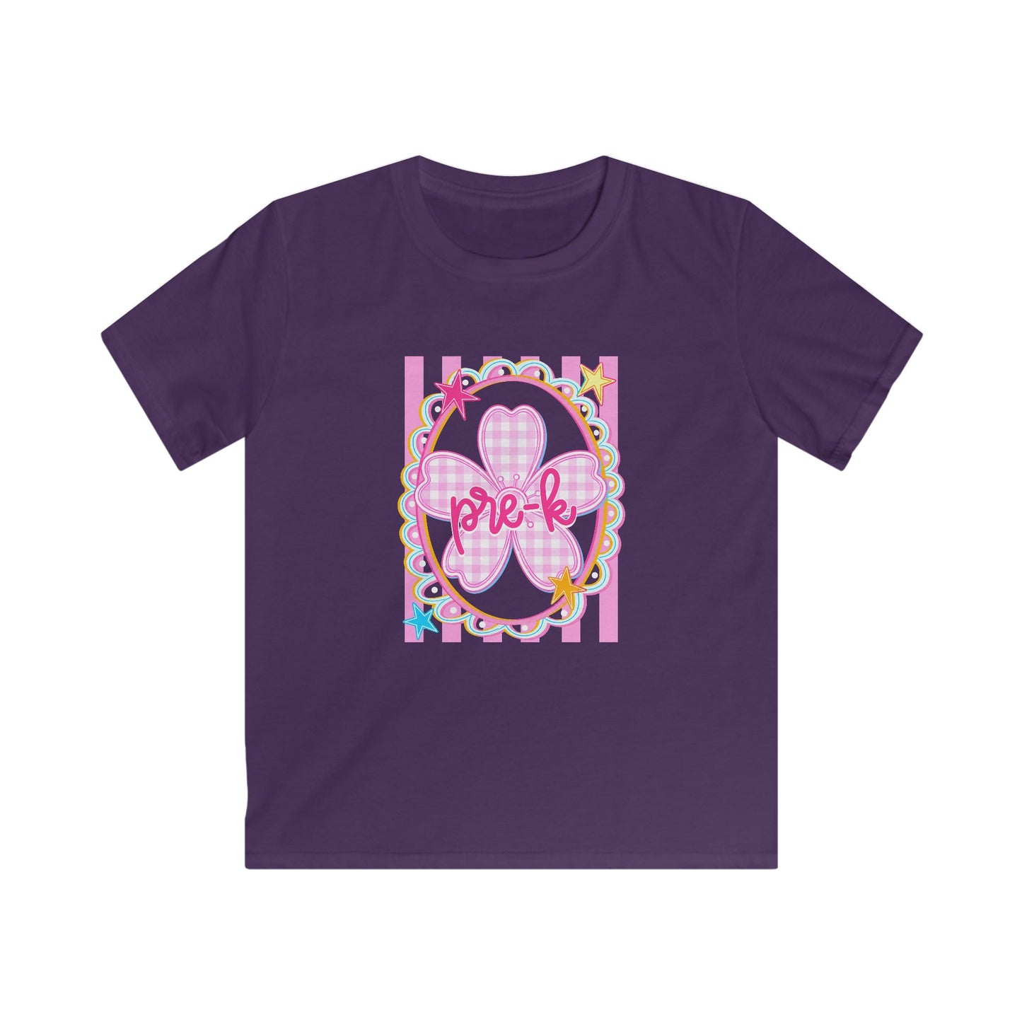 Pre-K Girls Floral Butterfly Kids T‑Shirt — Pink Preschool Shirt