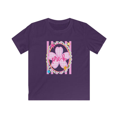 Pre-K Girls Floral Butterfly Kids T‑Shirt — Pink Preschool Shirt