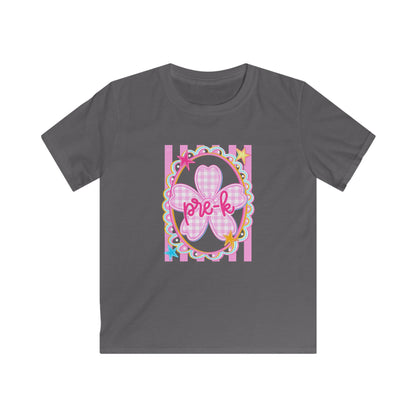 Pre-K Girls Floral Butterfly Kids T‑Shirt — Pink Preschool Shirt