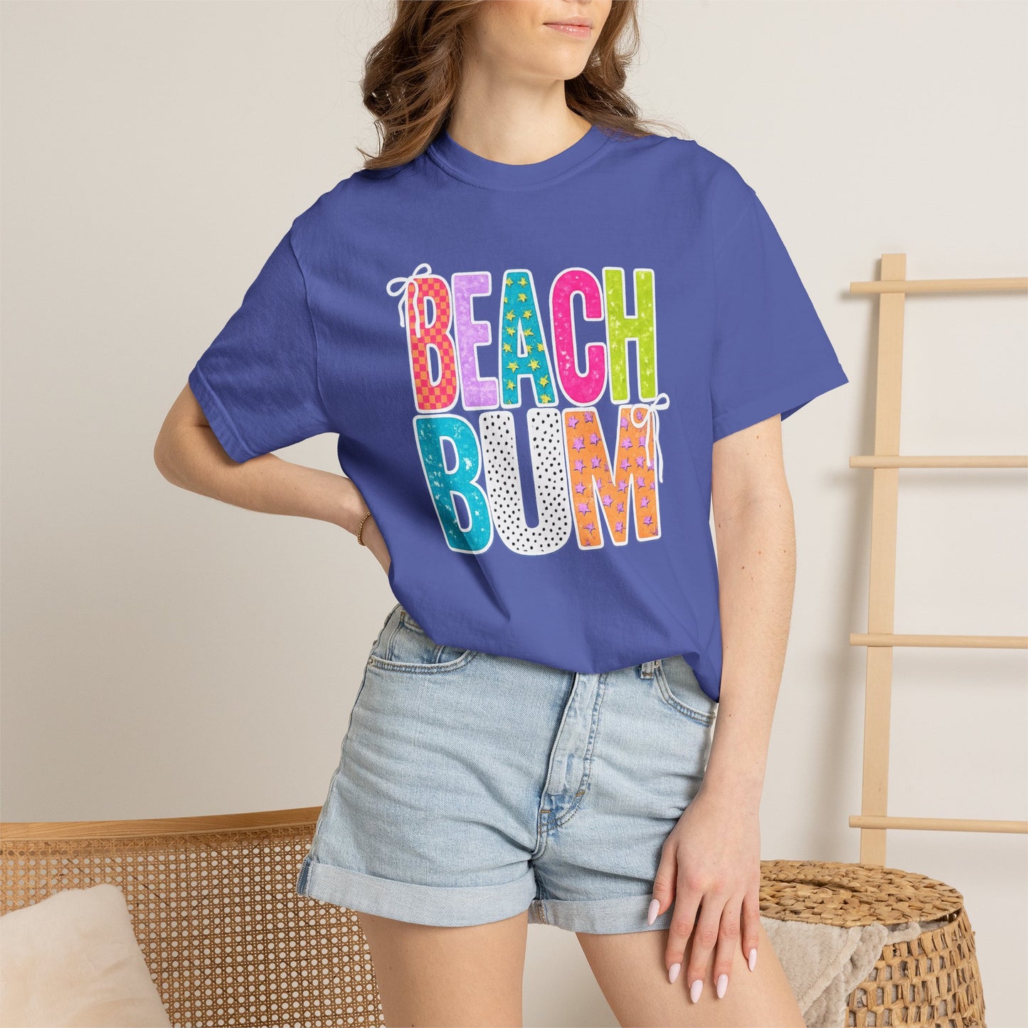 Beach Bum T-Shirt — Colorful Retro Lettering Summer Tee