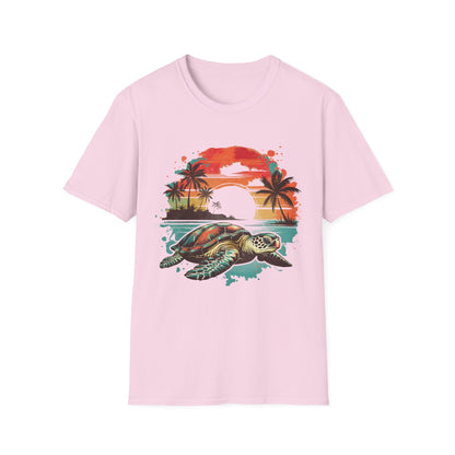 Sea Turtle Sunset T-Shirt — Tropical Beach Graphic Tee