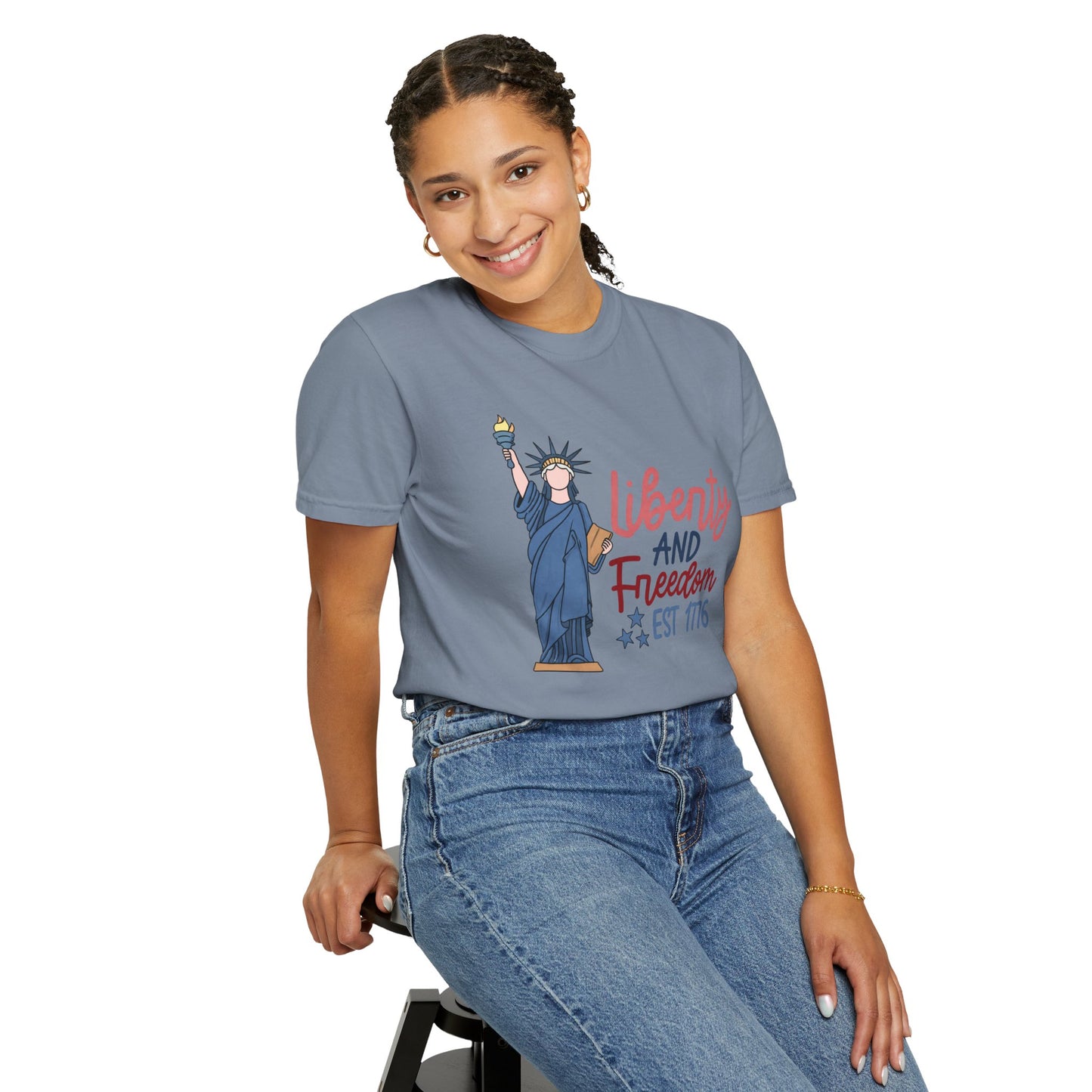 Liberty and Freedom T-Shirt — Statue of Liberty EST 1776 Patriotic Tee