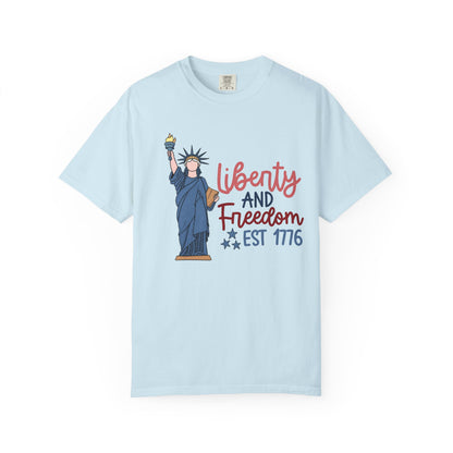 Liberty and Freedom T-Shirt — Statue of Liberty EST 1776 Patriotic Tee