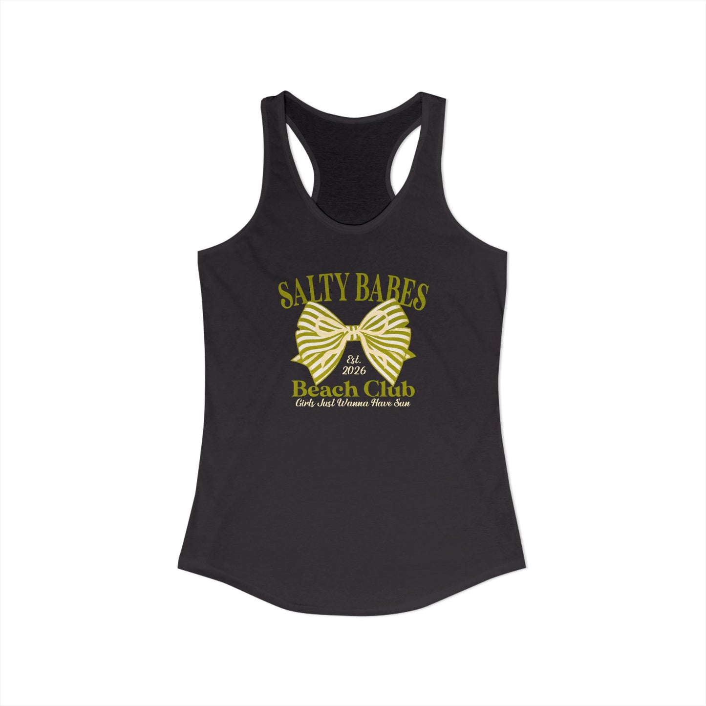 Salty babe Yellow Racerback Tank