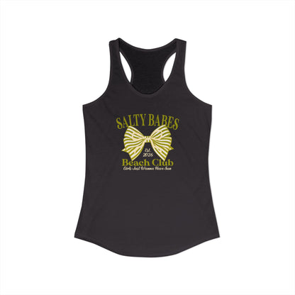 Salty babe Yellow Racerback Tank