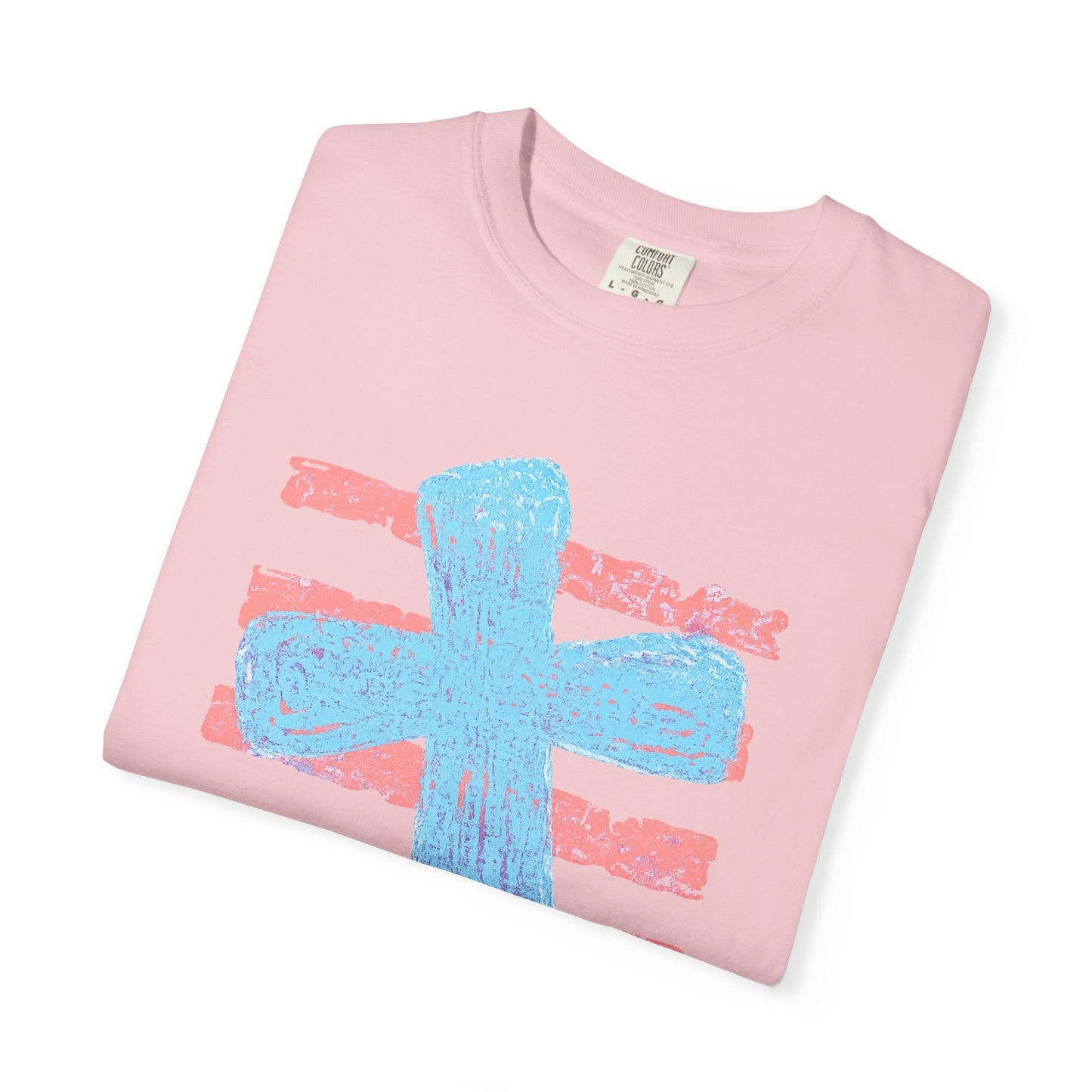 Cross & Stripes T-Shirt — Retro Coastal Church Graphic Tee