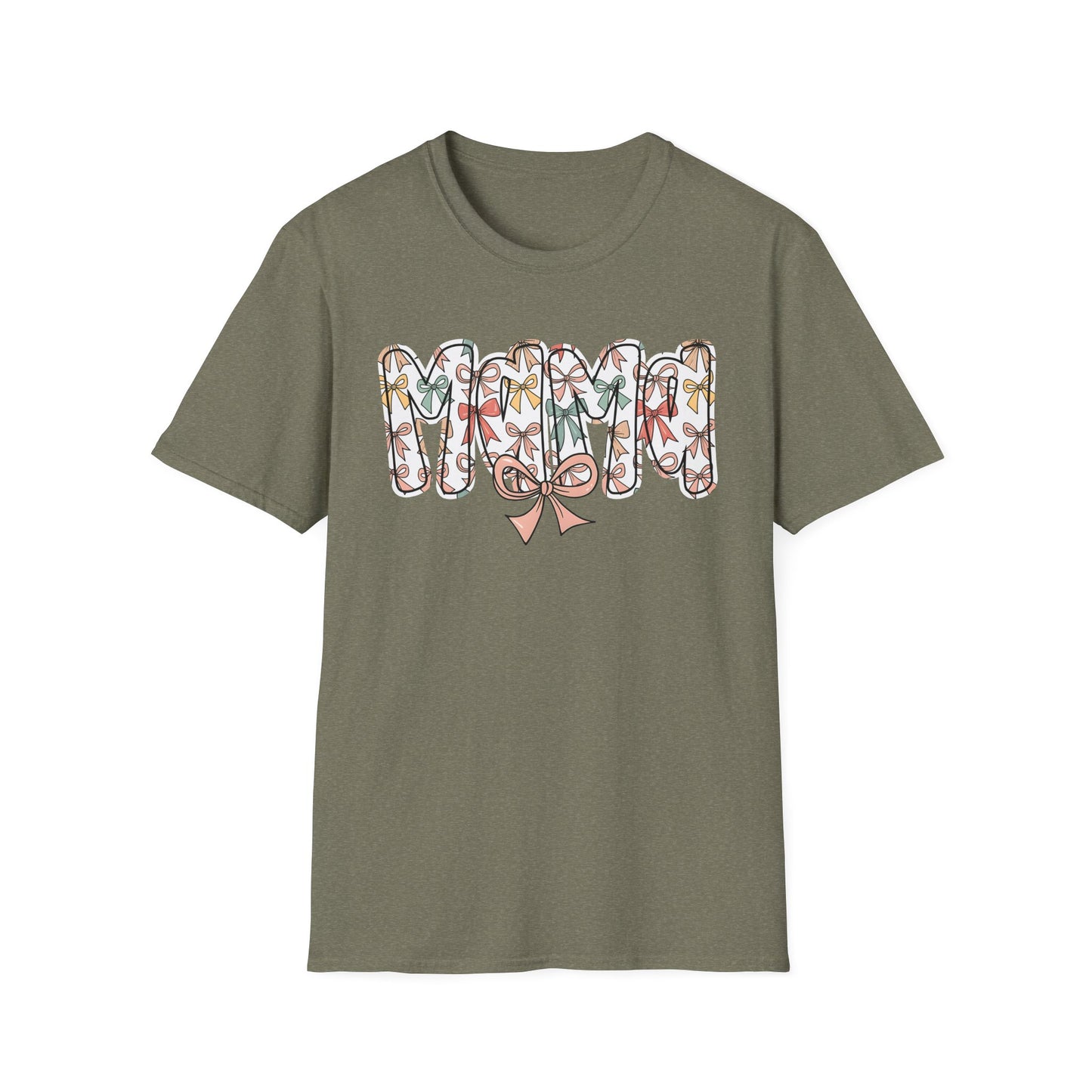 Mama Floral Typography T-Shirt — 'MAMA' Bow Graphic, Cute Mother's Day Gift