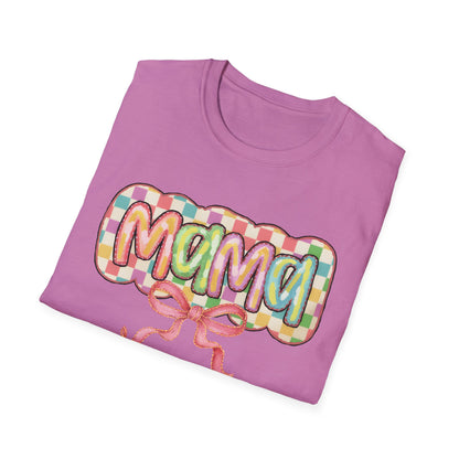 Mama Balloon Graphic Tee — Colorful Pastel Celebration Shirt for Moms