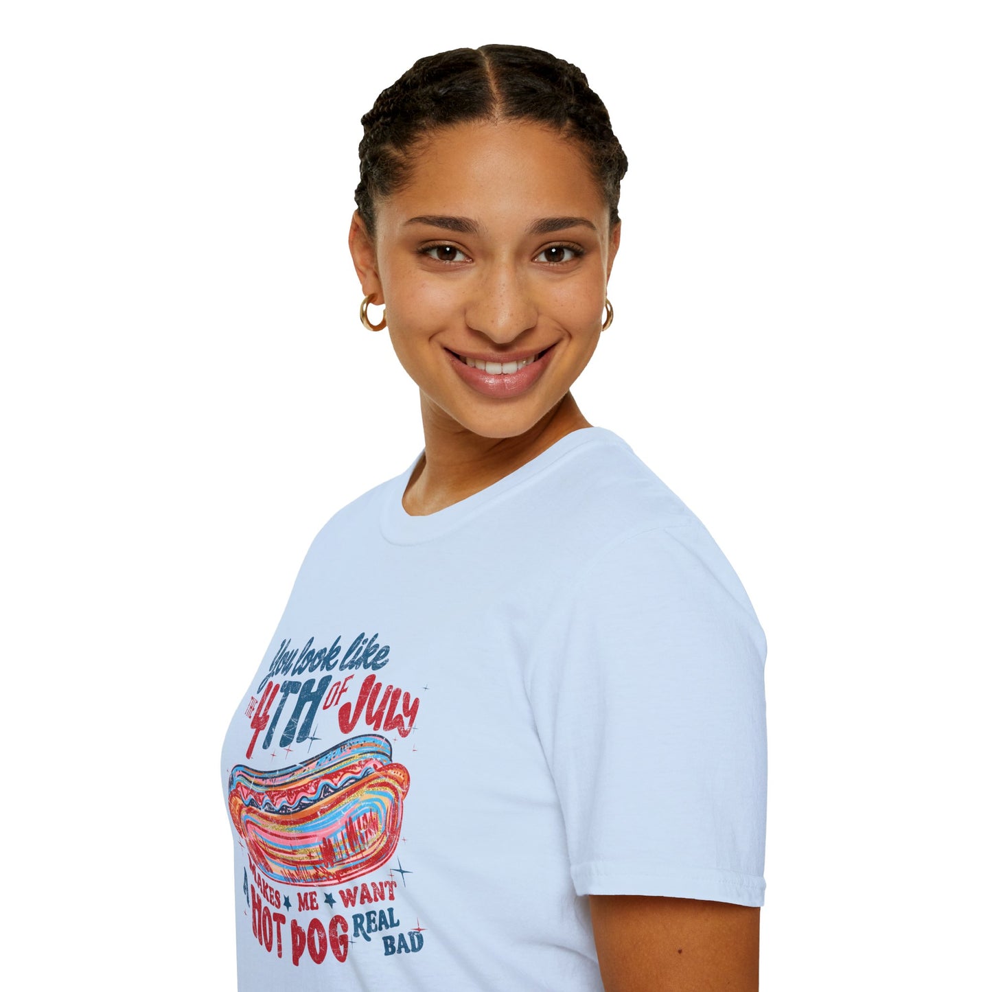4th of July Hot Dog T-Shirt — Retro Patriotic BBQ Tee