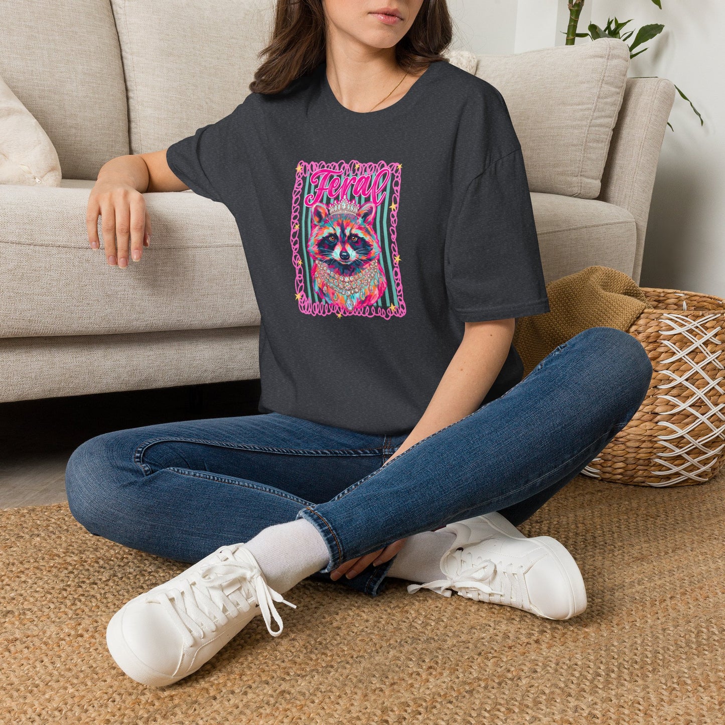 Feral Raccoon Gildan softstyle tshirt