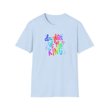 Daughter of the King Rainbow T-Shirt — Christian Faith Graphic Tee for Girls