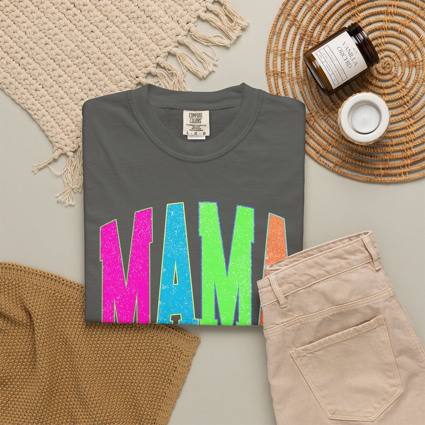 Mama Colorblock T-Shirt — Bright Retro Mama Graphic Tee for Mothers' Day & Everyday