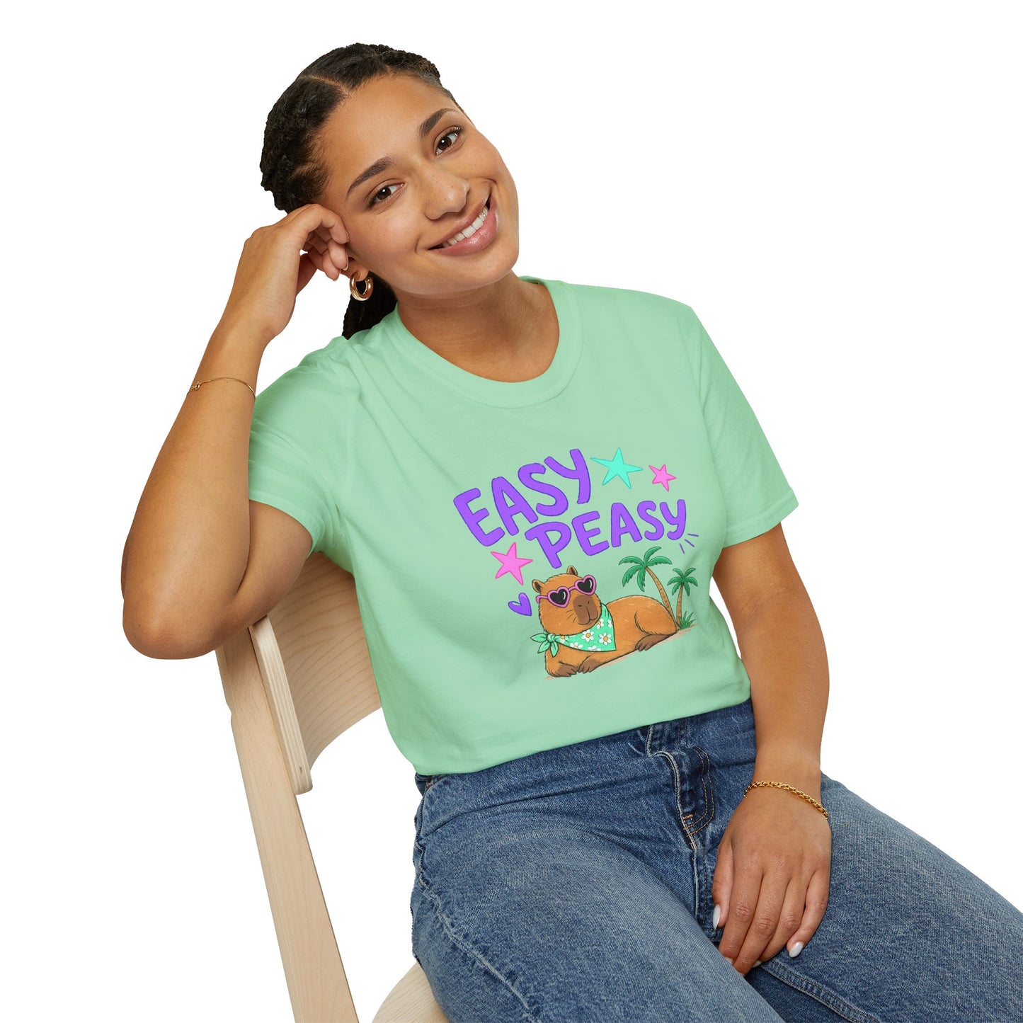 Easy Peasy Dog Tee — Relaxed Hawaiian Corgi T-Shirt