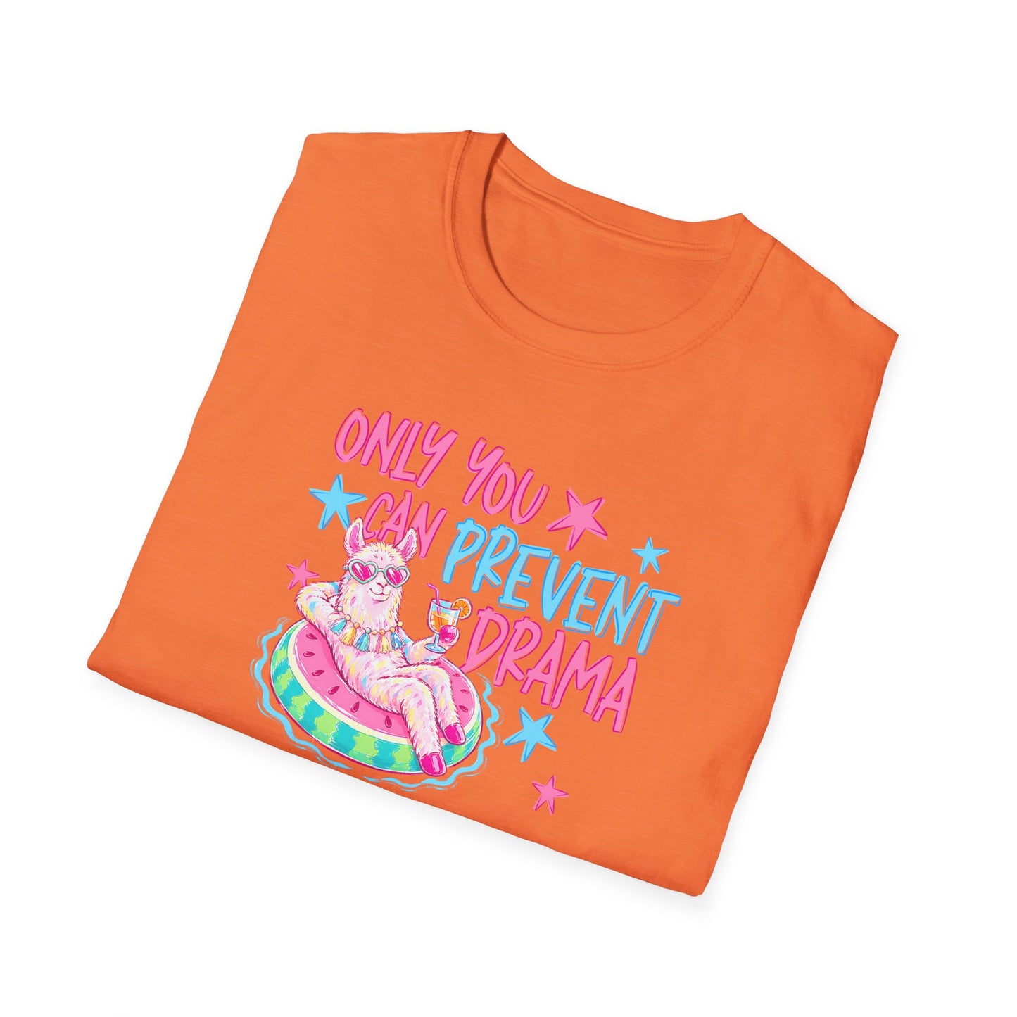 Only You Can Prevent Drama T-Shirt — Cute Llama Pool Float Graphic Tee