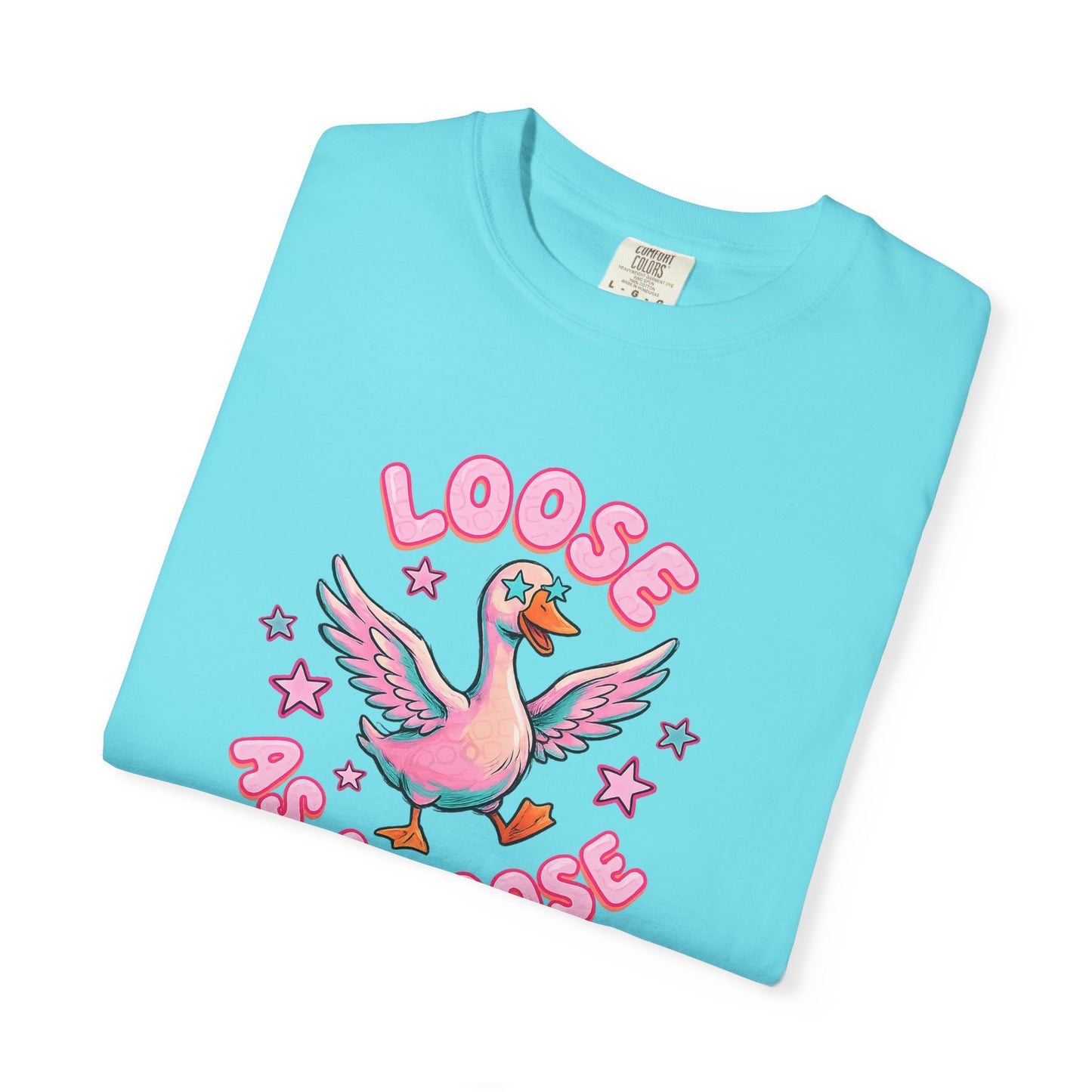 Loose as a Goose T-Shirt — Cute Retro Pink Goose Graphic Tee