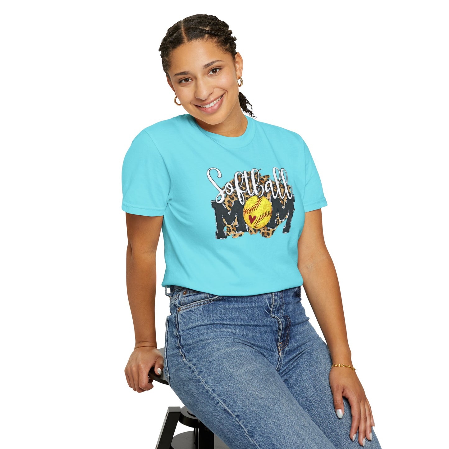 Softball Mom Leopard Ball T-Shirt — Softball Graphic Tee
