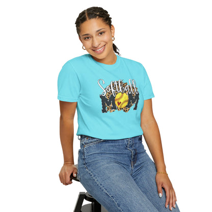 Softball Mom Leopard Ball T-Shirt — Softball Graphic Tee