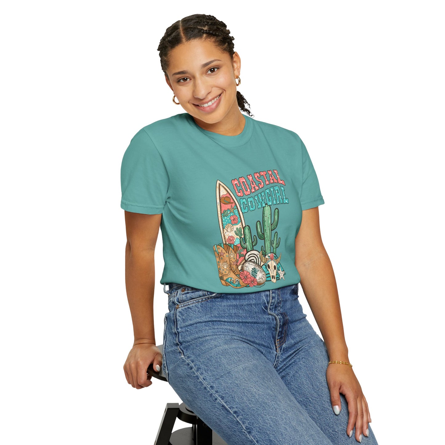 Coastal Cowgirl T-Shirt — Vintage Surf & Cactus Beach Graphic