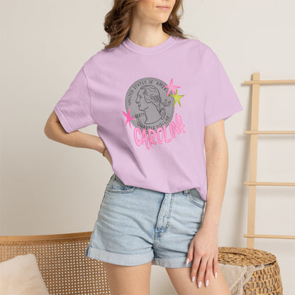 California Coin Graphic Tee — 'California' Retro Neon Stars T-Shirt