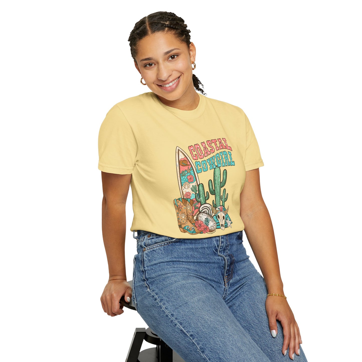 Coastal Cowgirl T-Shirt — Vintage Surf & Cactus Beach Graphic