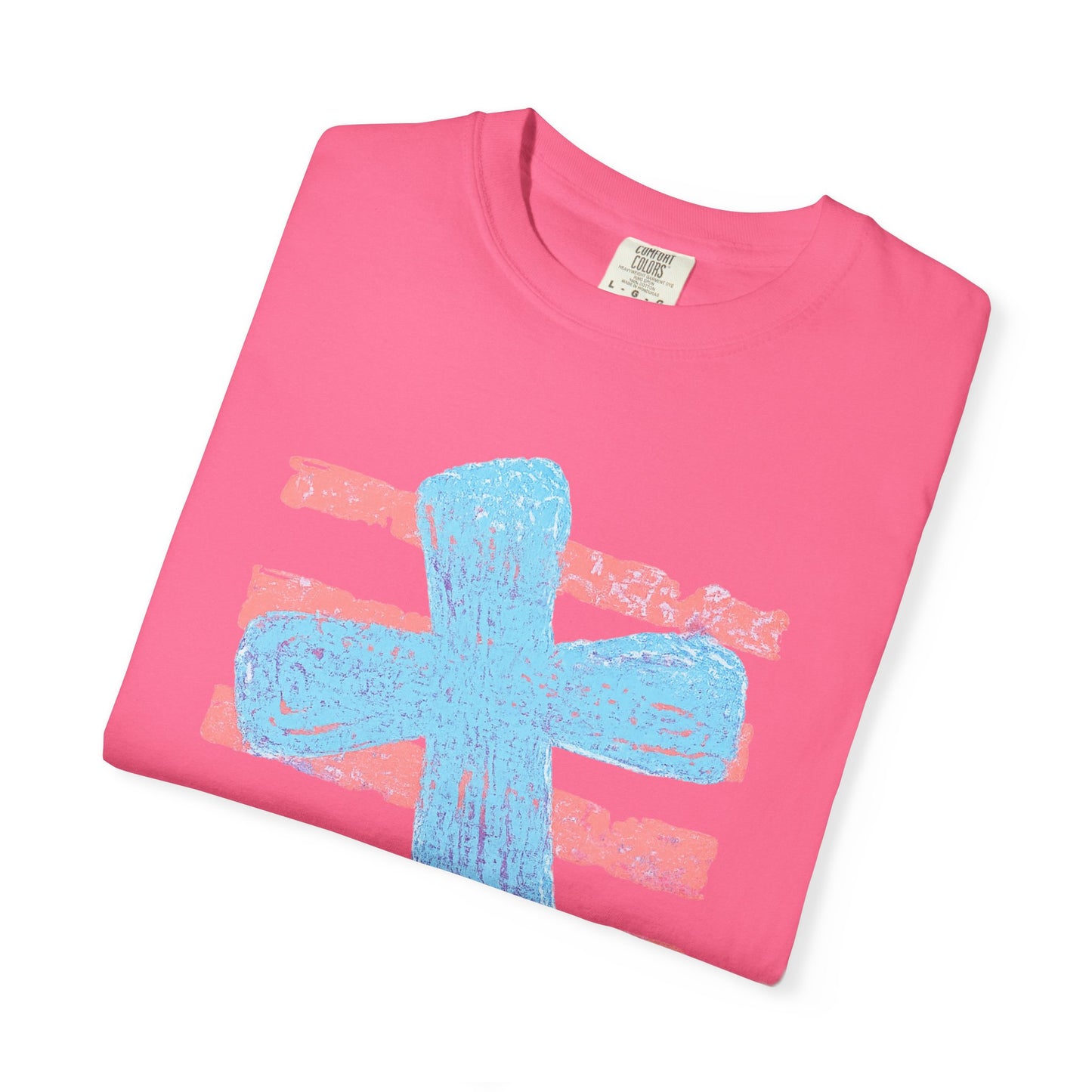 Cross & Stripes T-Shirt — Retro Coastal Church Graphic Tee